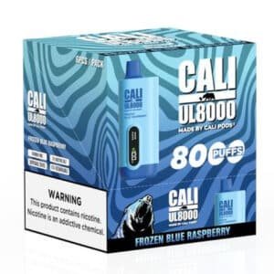 E-cig Disposable-Cali UL8000 - 18ml/stick, 8000puffs, Frozen Blue Raspberry (6pc/box )