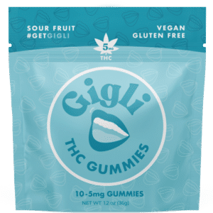 THC Gummies Sour Fruit, 50mg, 10pc/bag