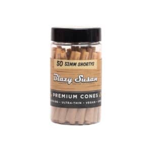 Unbleached Cones 53mm Shortys, 50pc/jar